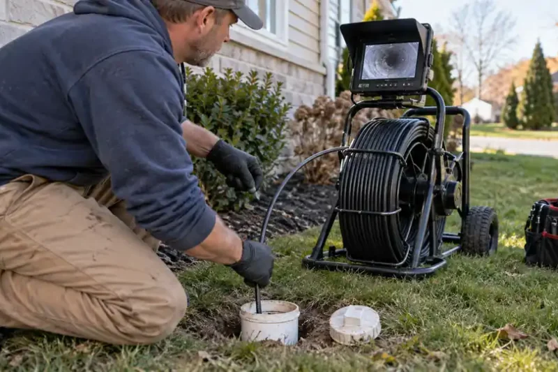 Sewer Cameras shown in a residential plumbing installation.