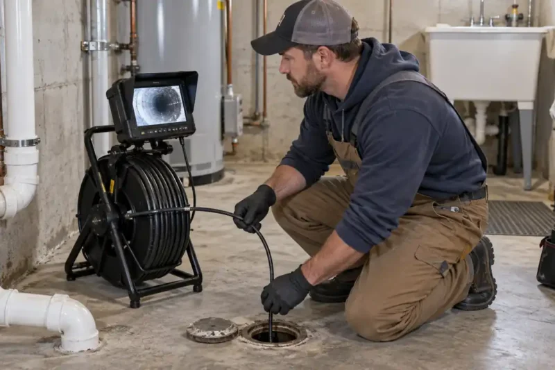 Plumbing Inspection Cameras shown in a residential plumbing installation.