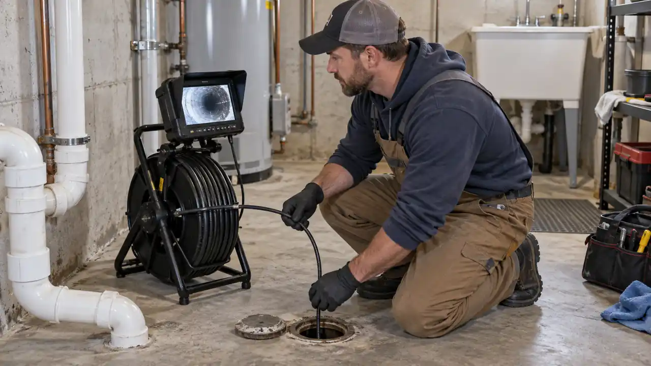 Plumbing Inspection Cameras shown in a residential plumbing installation.